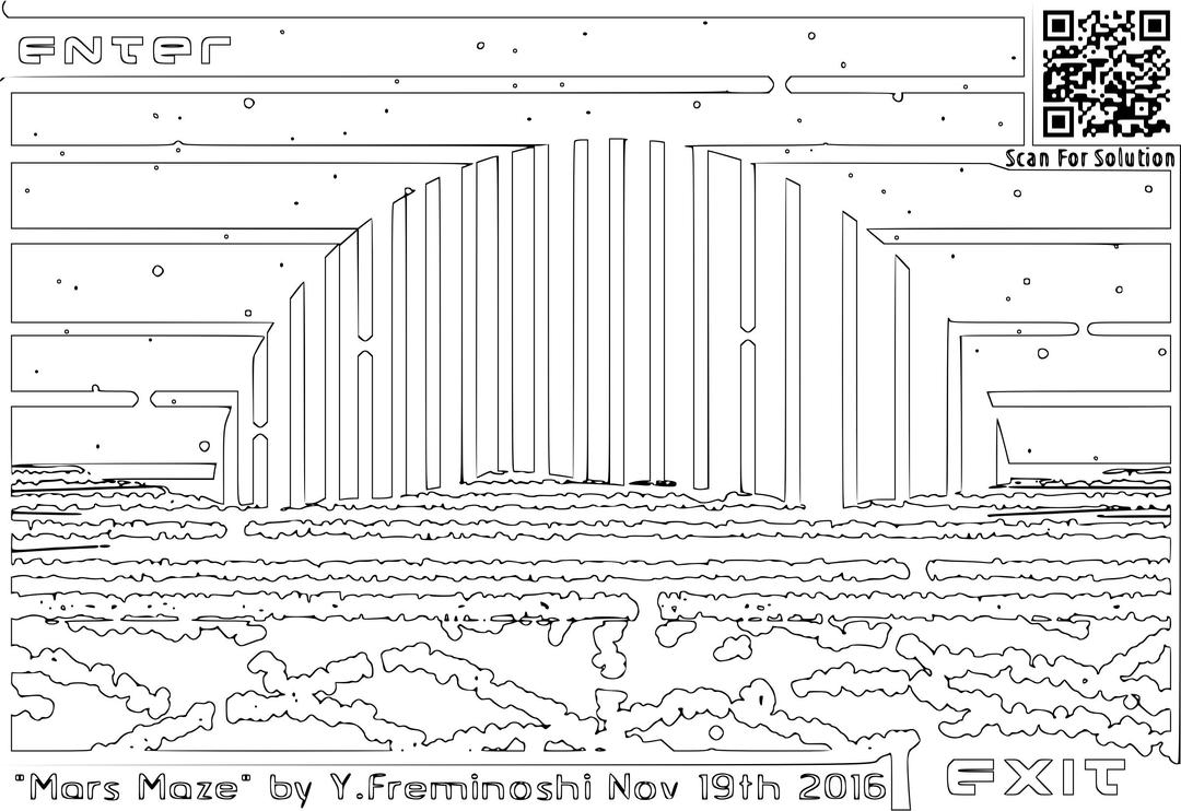 Mars Maze Coloring Page for Earthlings Adults png transparent