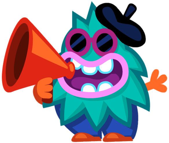 Marty the Mouthy Mogul Shouting Through Megaphone png transparent