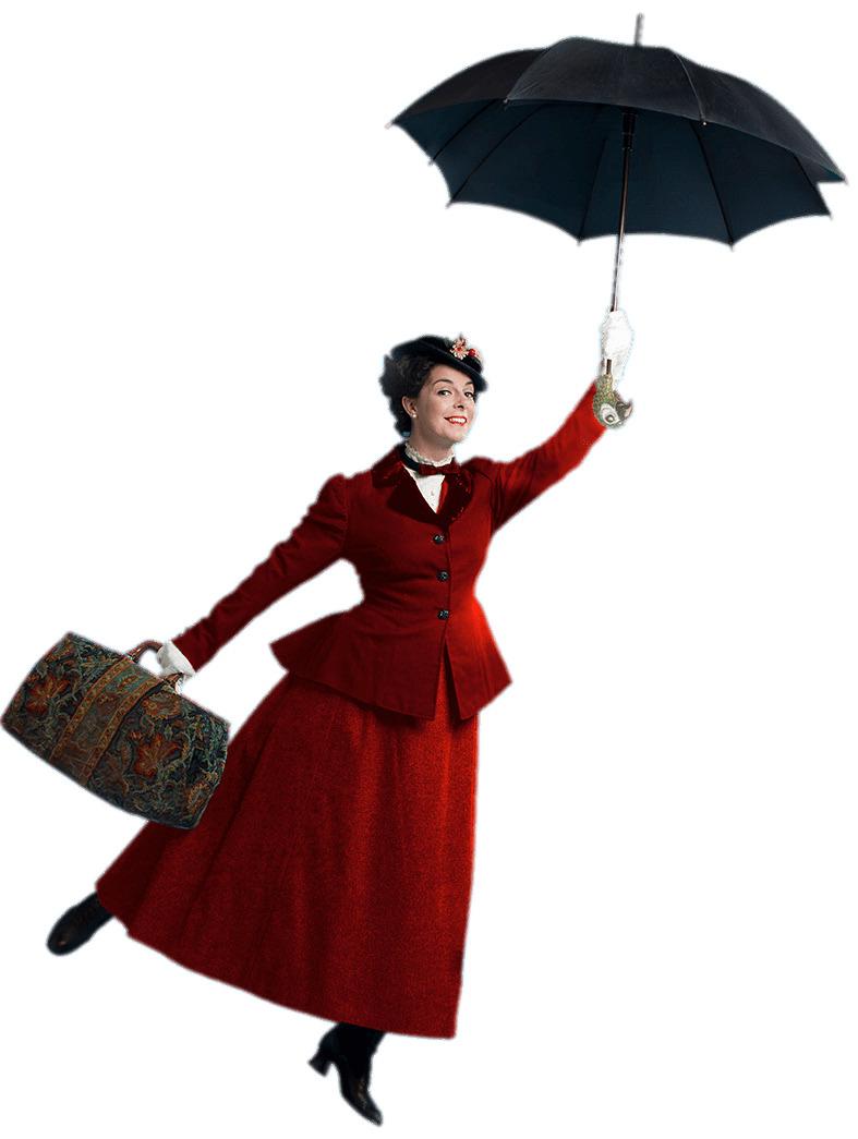 Mary Poppins With Open Umbrella png transparent