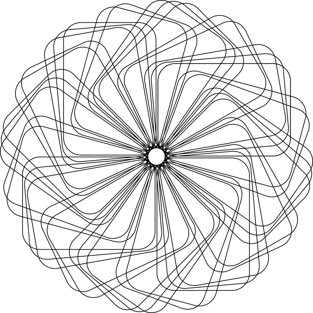 Mathematical flower made of rectangles (01) png transparent