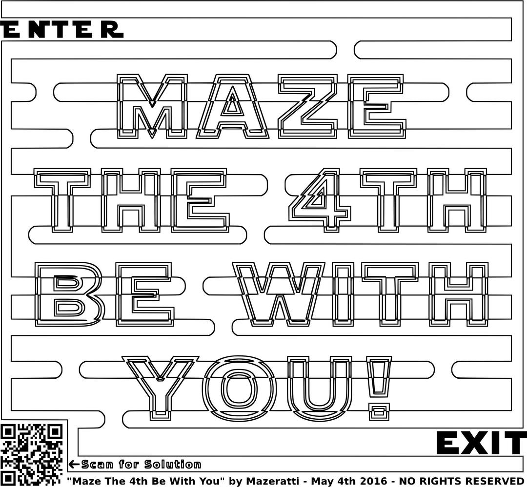 Maze The 4th Be With Your Coloring Pages for Grown Ups png transparent