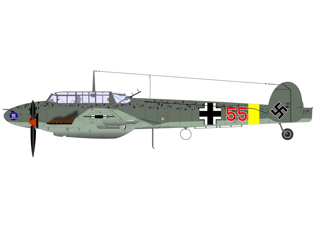 Me Bf 110 png transparent