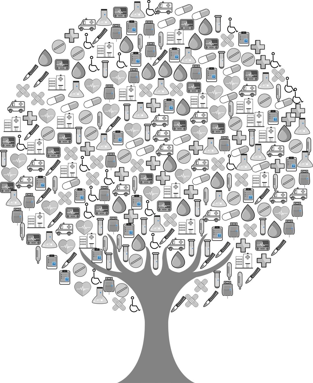 Medical Icons Tree Grayscale png transparent
