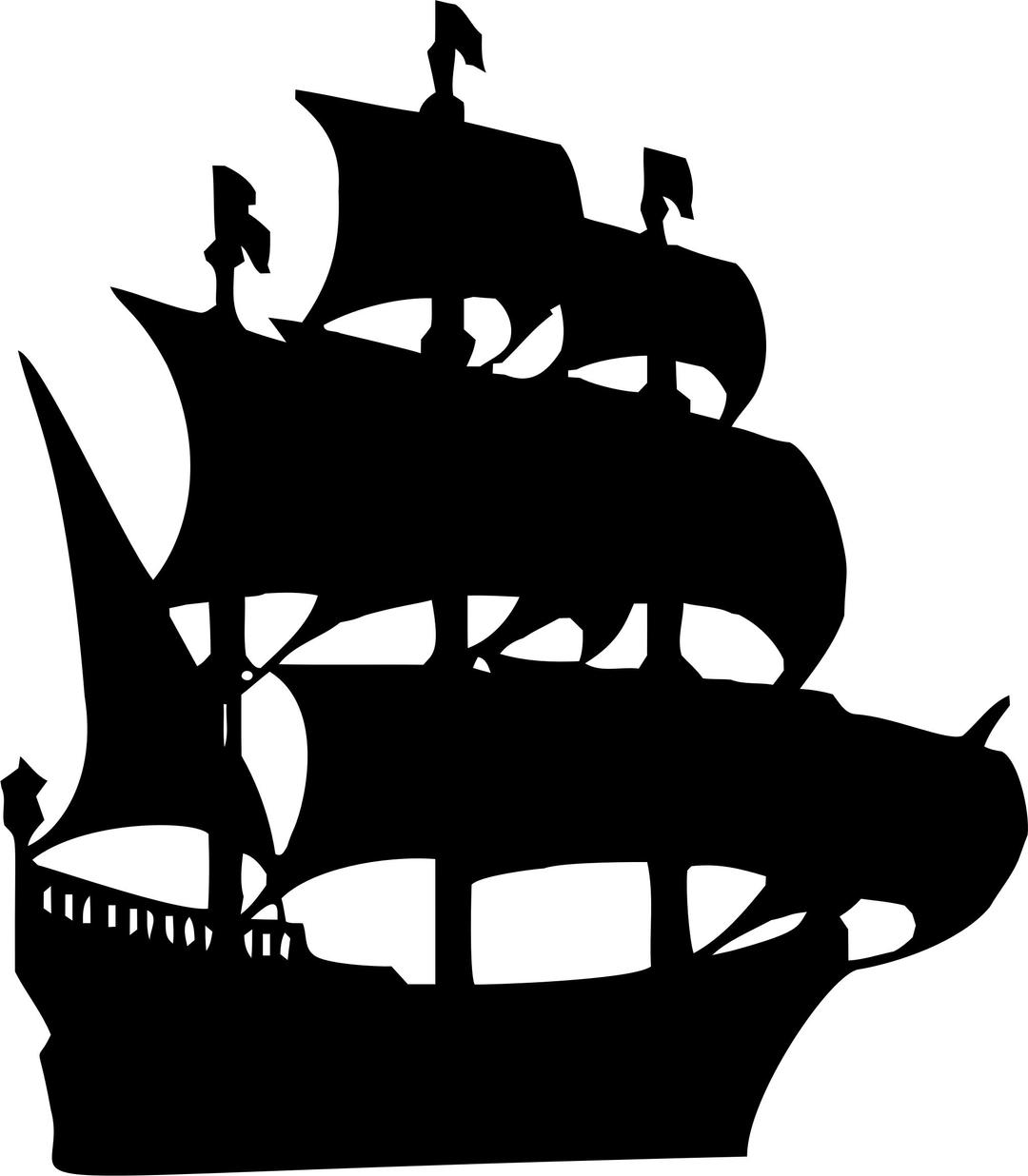 Medieval Galleon Silhouette png transparent