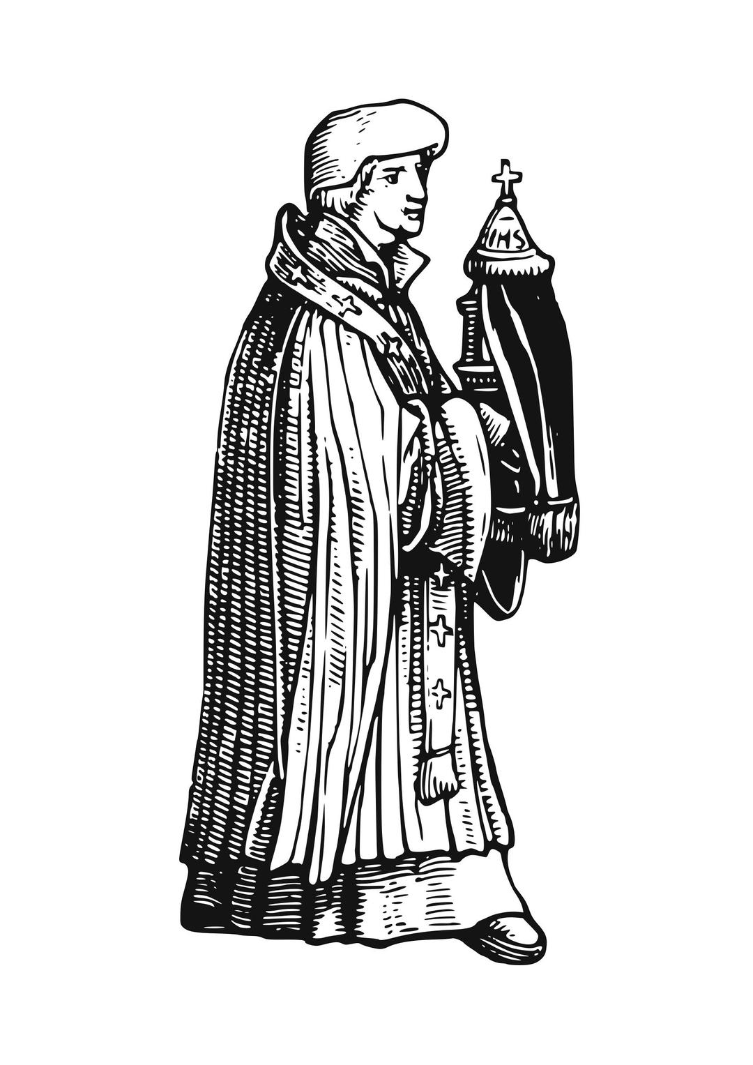 medieval priest with sacrament png transparent