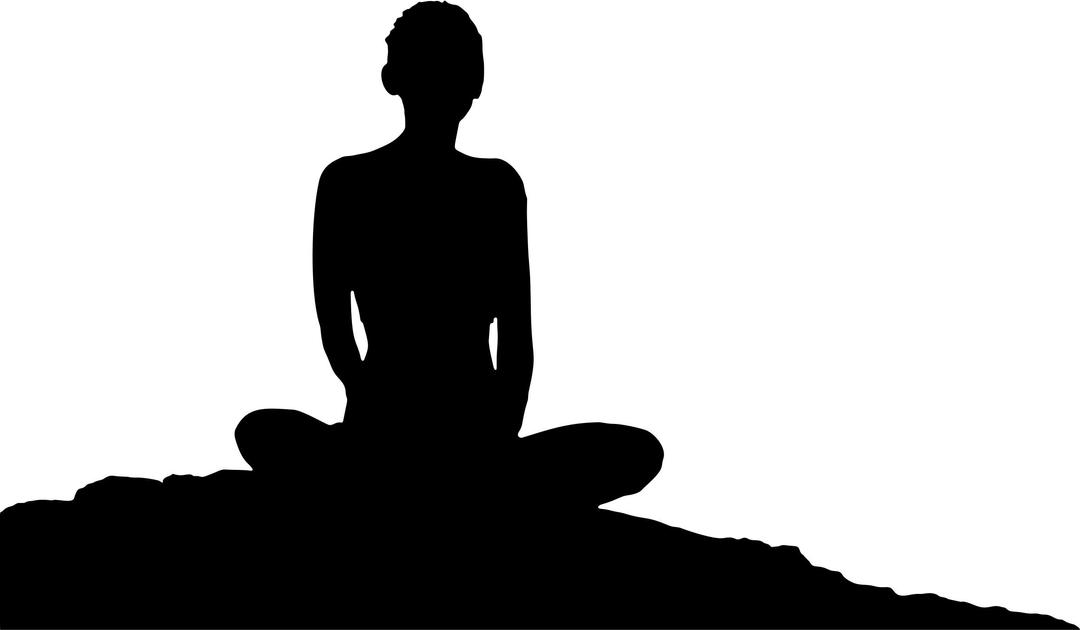 Meditating Woman Silhouette png transparent