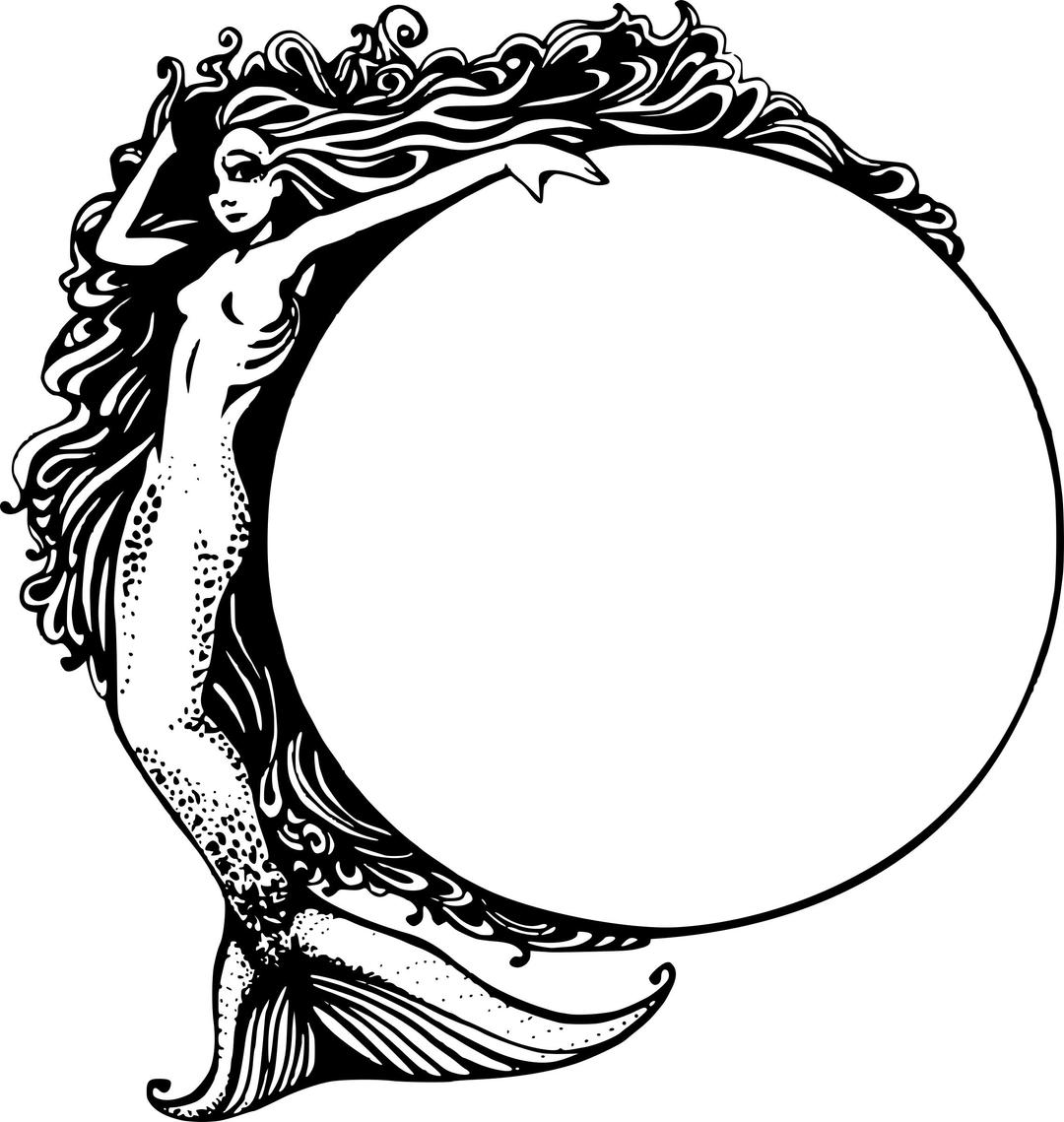 Mermaid with a circle png transparent