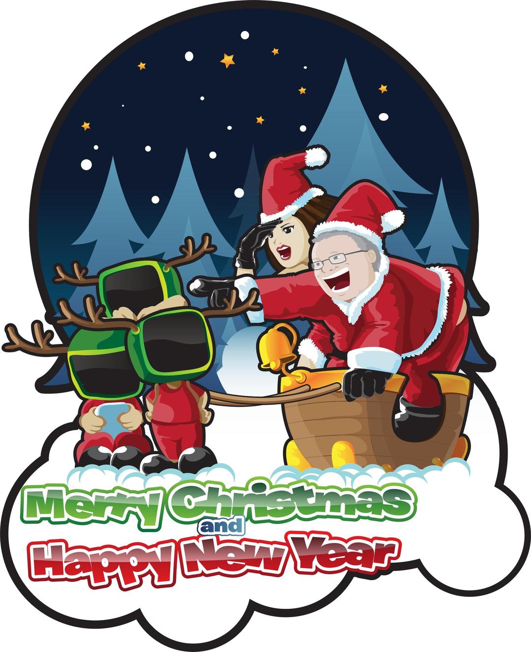 Merry Christmas and Happy New Year png transparent