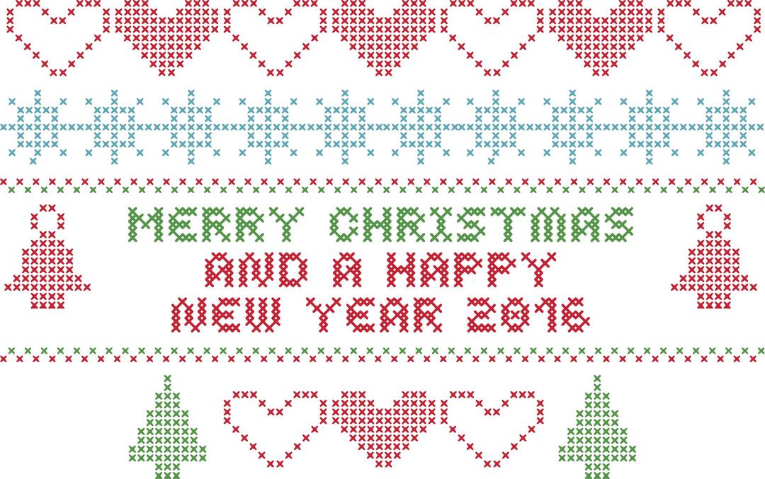 Merry Christmas Crochet Typography png transparent