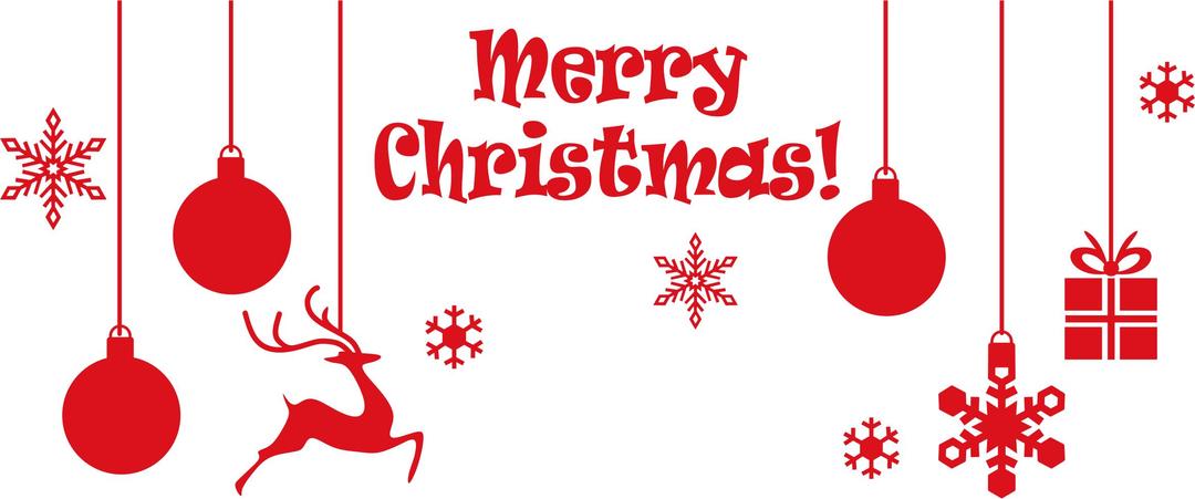 Merry Christmas Ornamental Typography png transparent