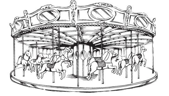 Merry Go Round Black and White Drawing png transparent