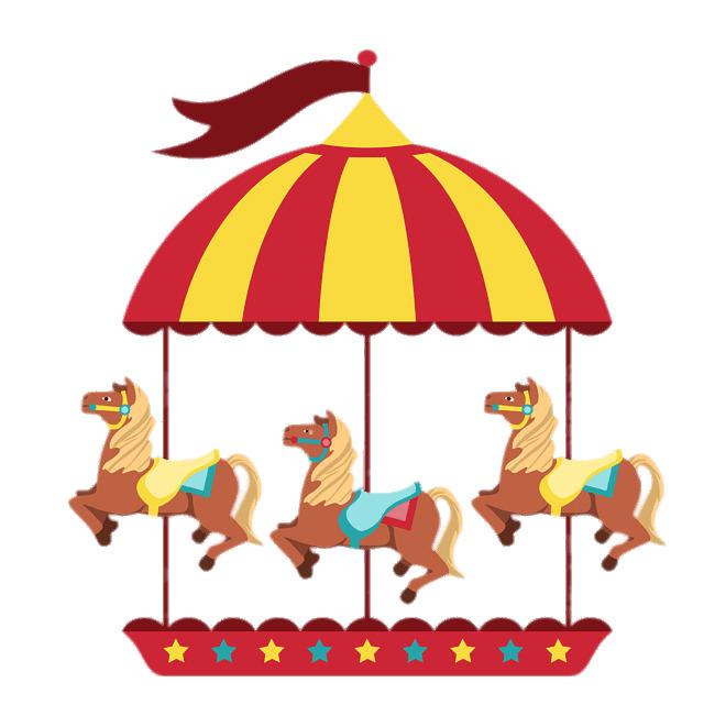 Merry Go Round With Three Horses png transparent