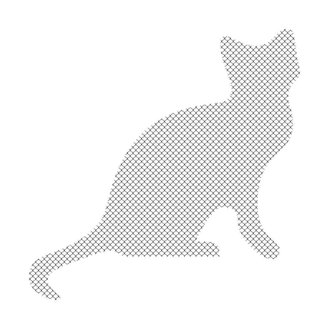 meshed silhouette -cat png transparent