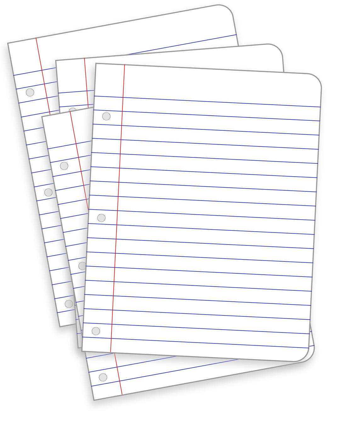 Messy Lined papers png transparent