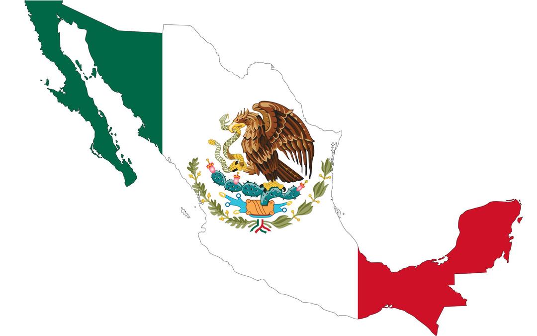 Mexico Flag Map png transparent