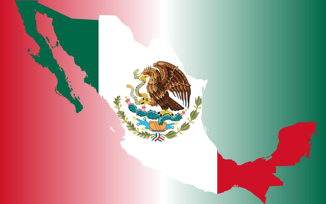 Mexico Flag Map With Background png transparent