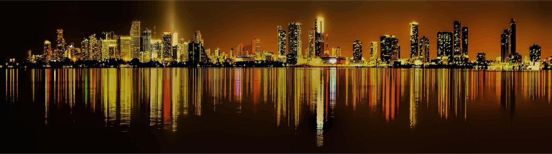 Miami Night Skyline png transparent