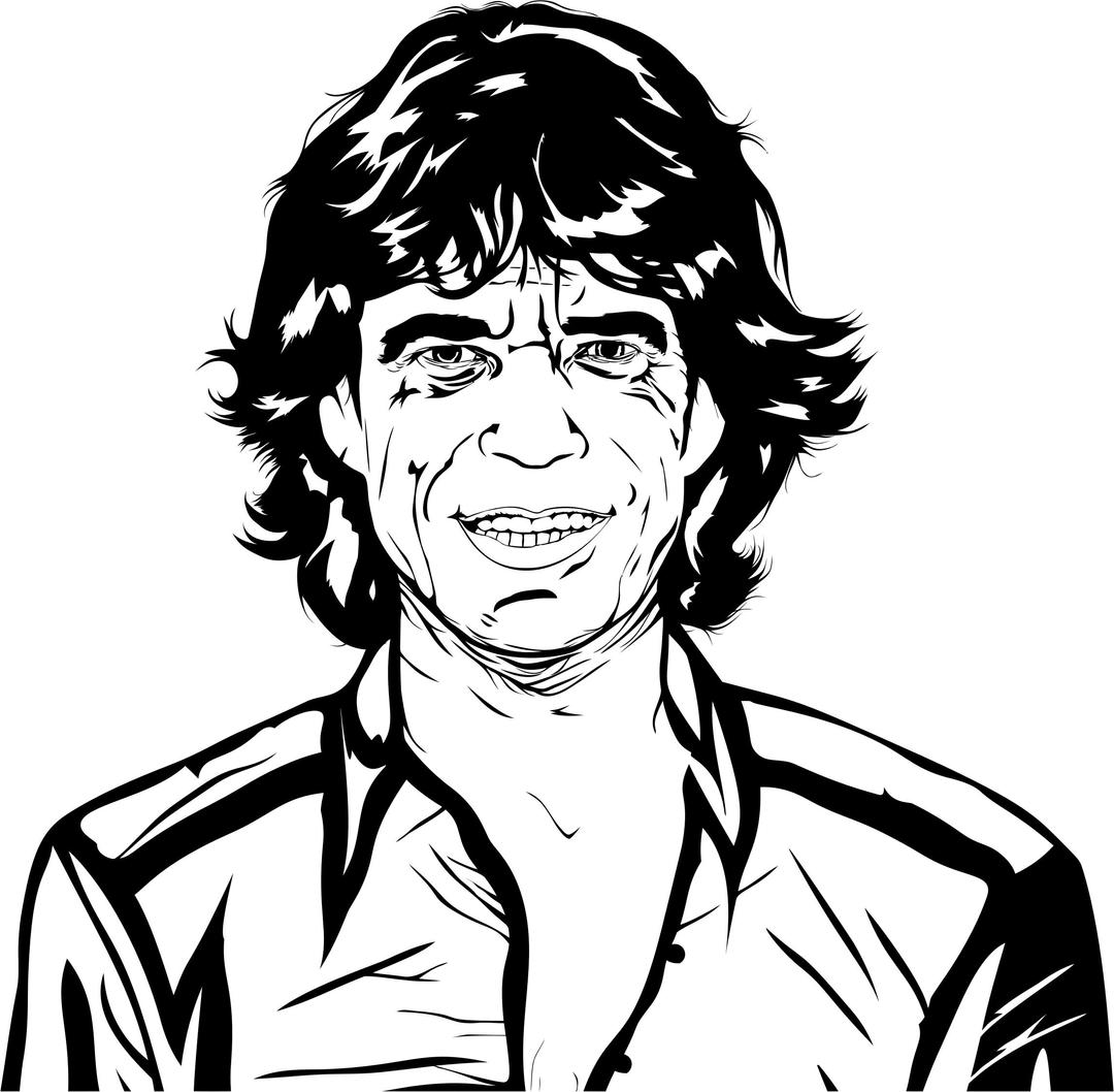 Mick Jagger Line Art Portrait png transparent