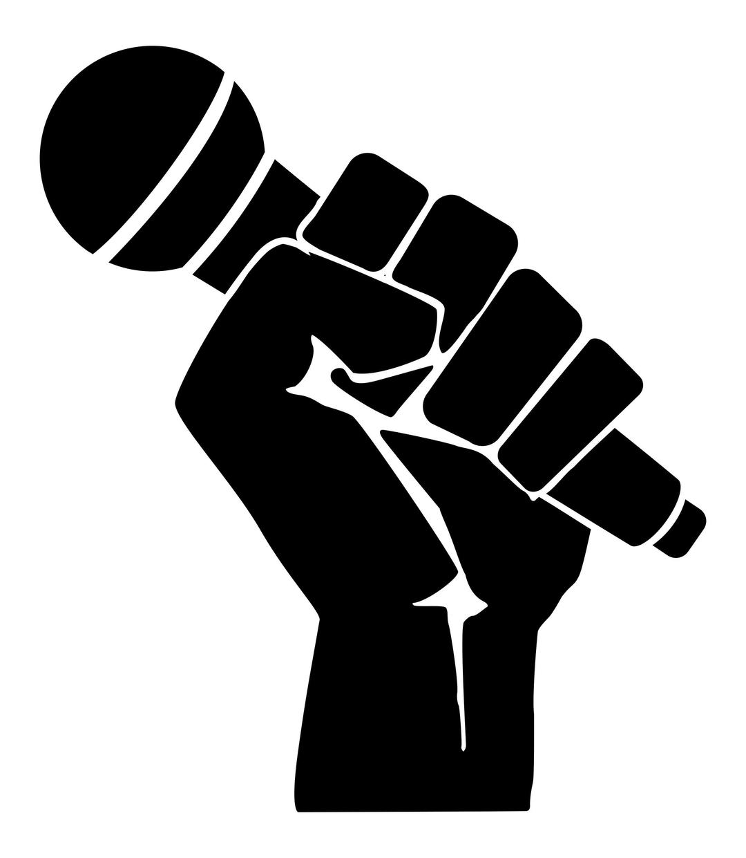 Microphone in a fist png transparent
