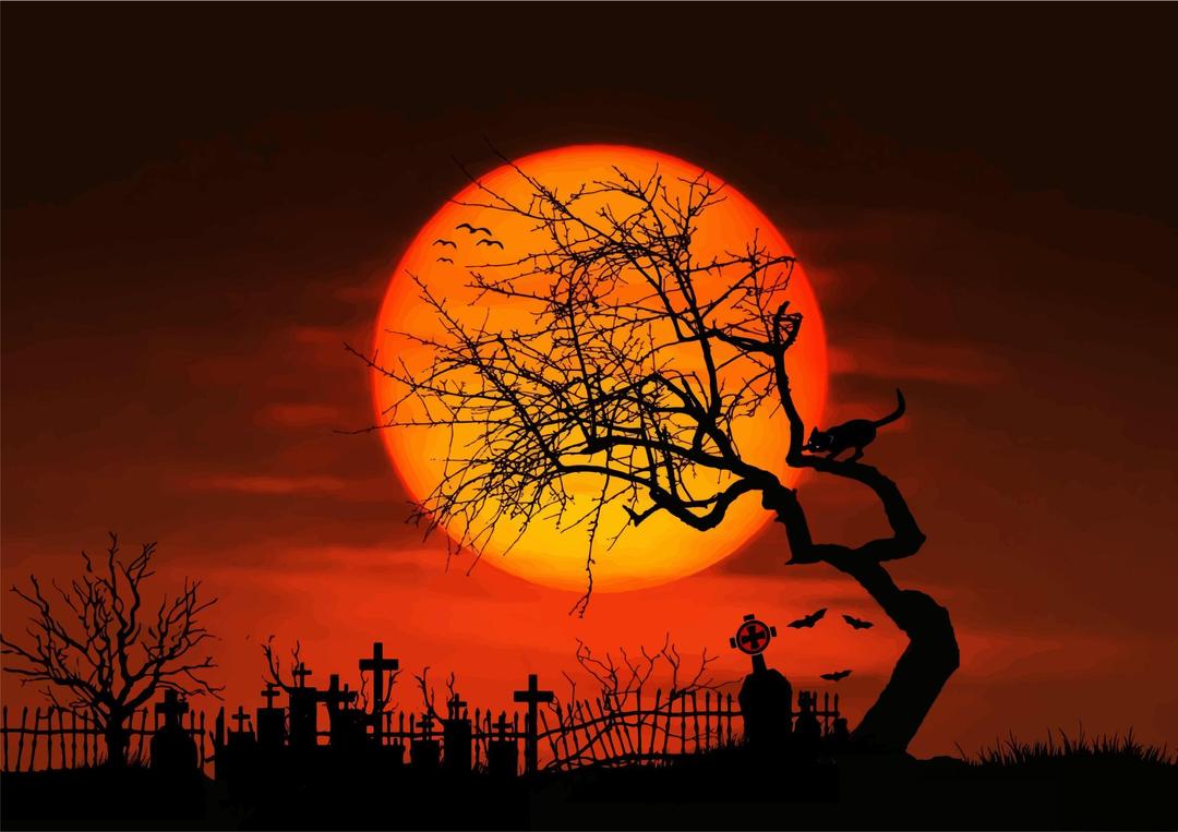 Midnight Graveyard Silhouette png transparent