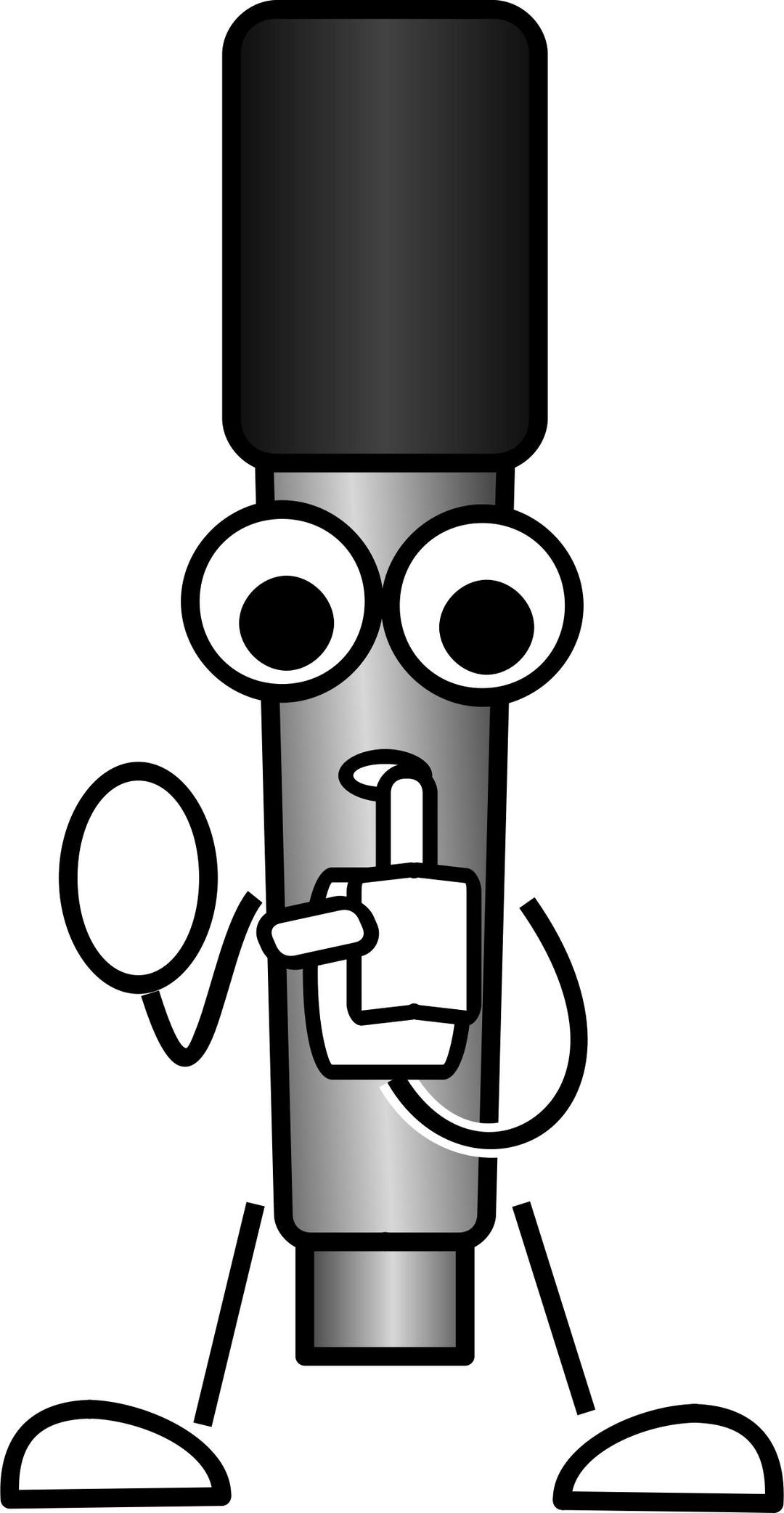 Mike the Mic going "Shhh" png transparent