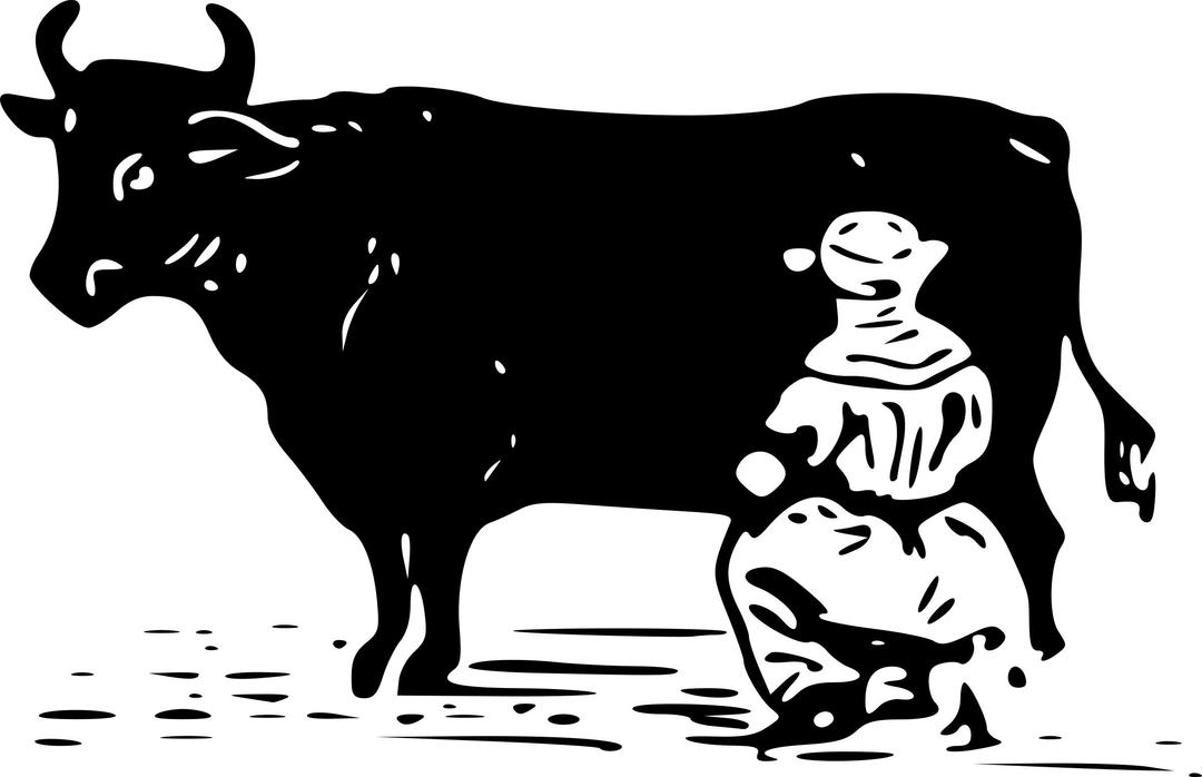 Milking a Cow png transparent