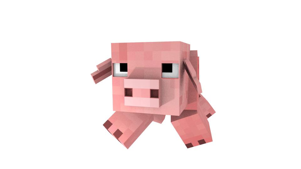 Minecraft Pig Front View png transparent