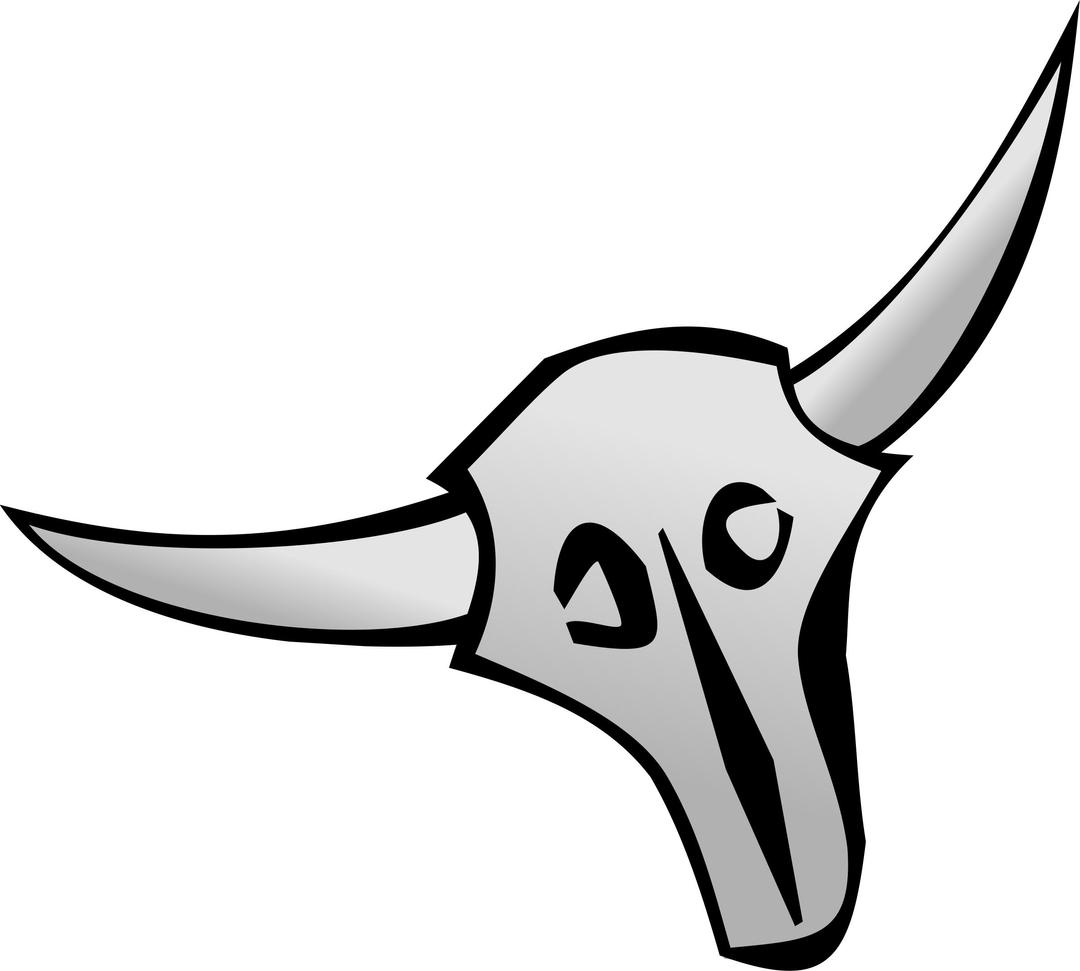 Minimalist cattle skull png transparent