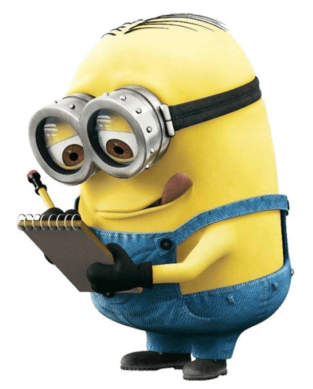 Minion Writing Notes png transparent