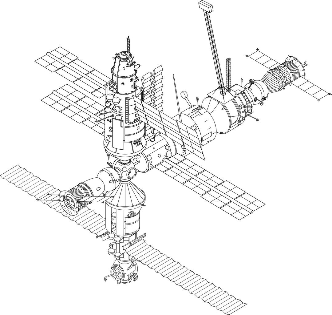 MIR Space Station (1994) png transparent