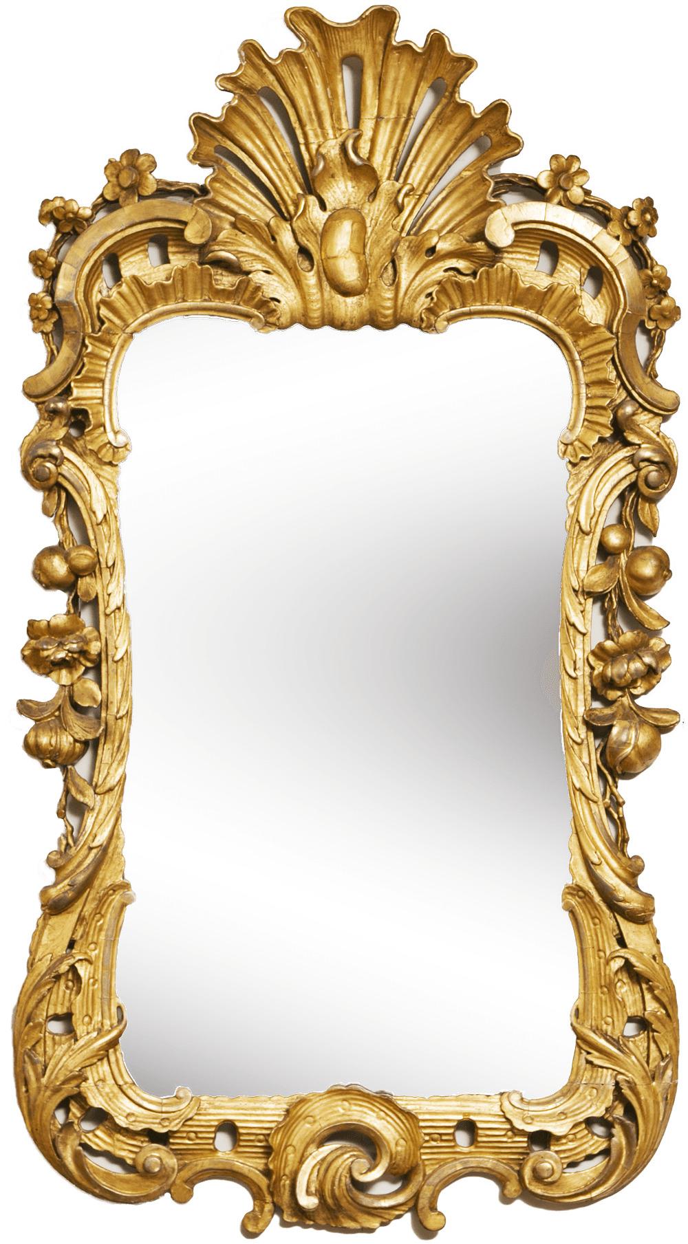Mirror Gold Frame png transparent