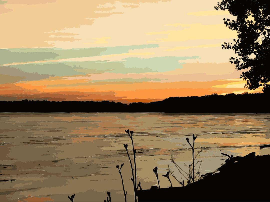 Missouri river sunset png transparent