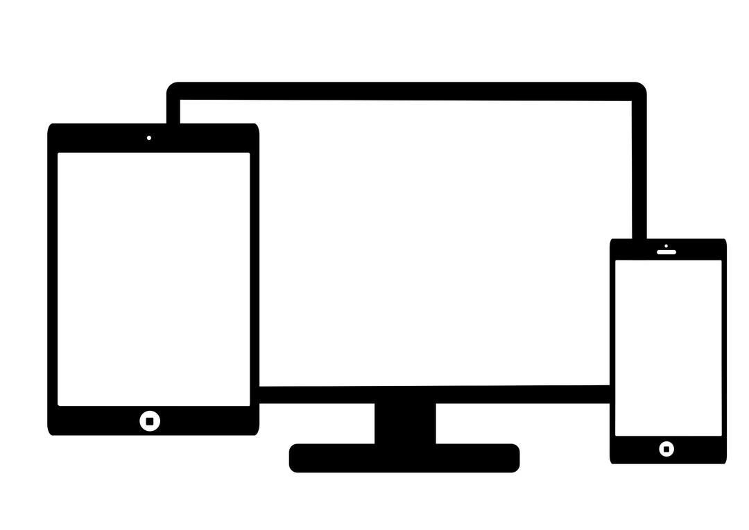 Mobile displays against a computer screen png transparent