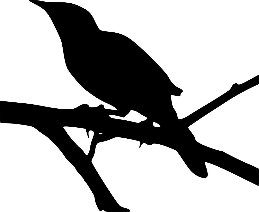 Mockingbird in silhouette png transparent