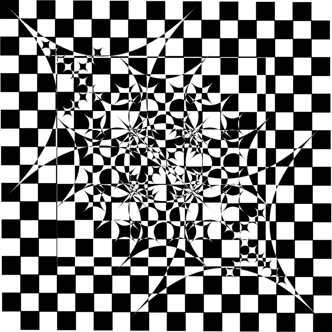 Modern Art Tile Checkered Black and White png transparent