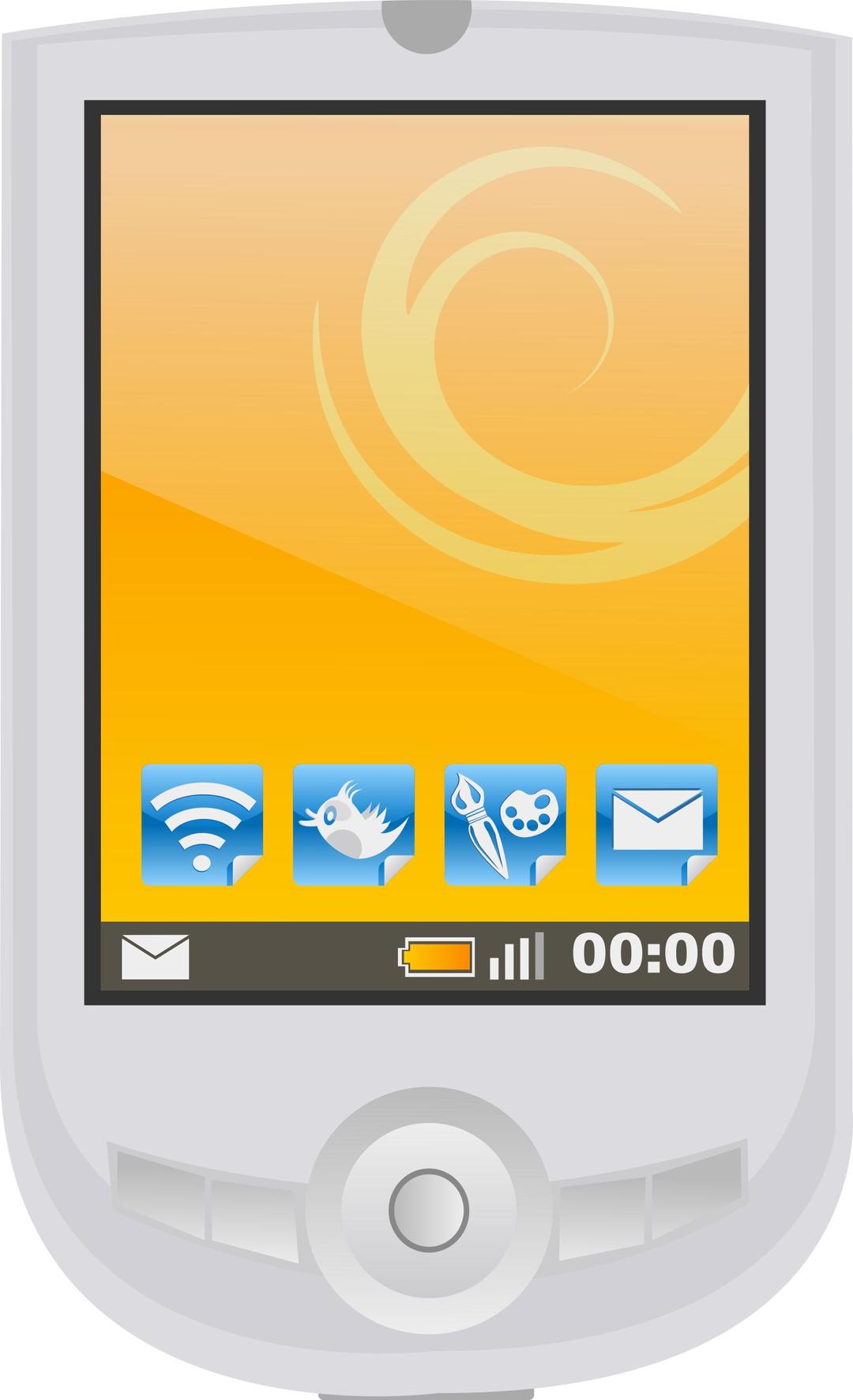 Modern PDA with apps png transparent