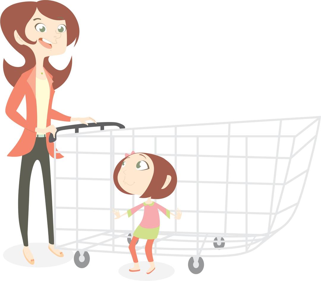 Mom Shopping With Daughter png transparent