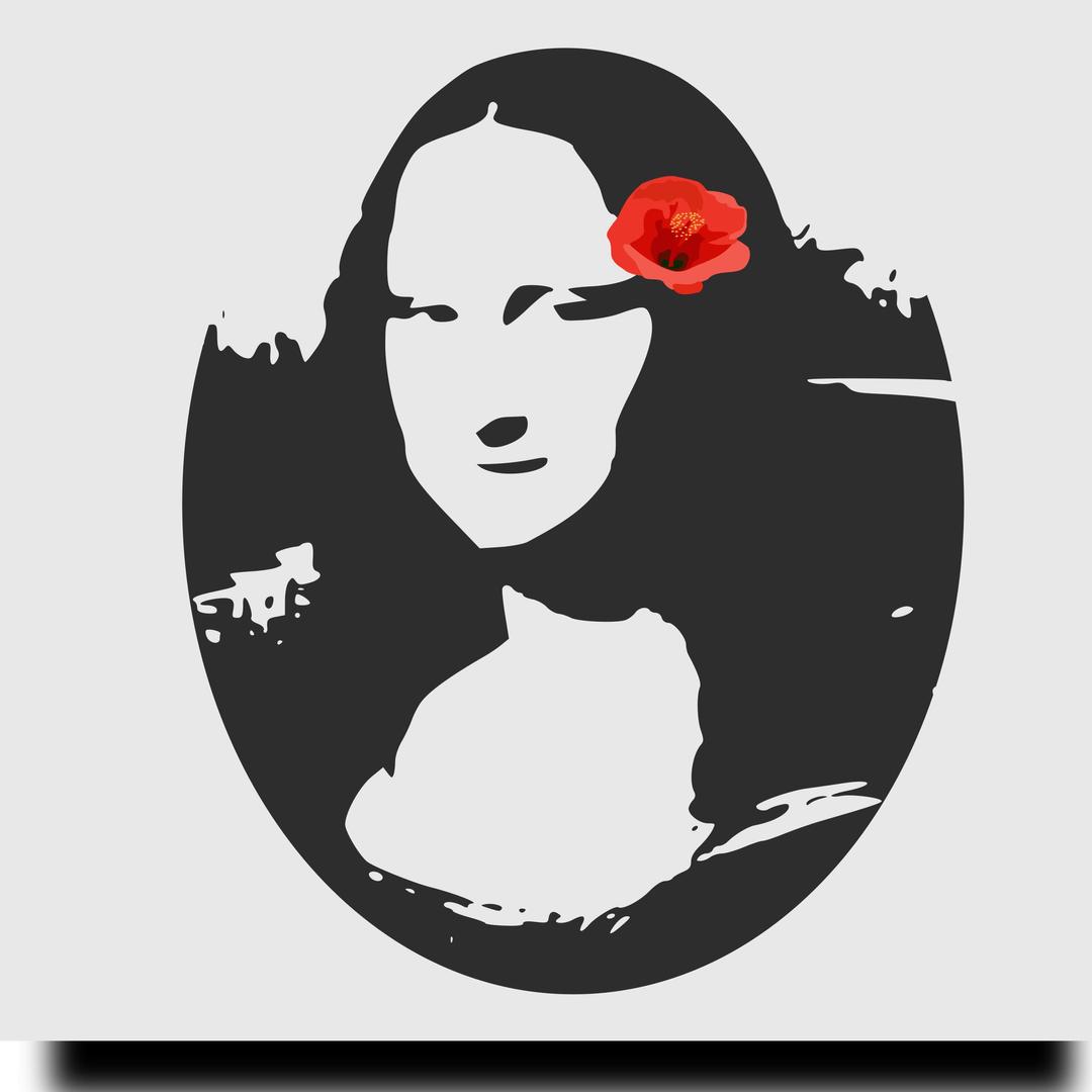 Mona Lisa with Hibiscus png transparent