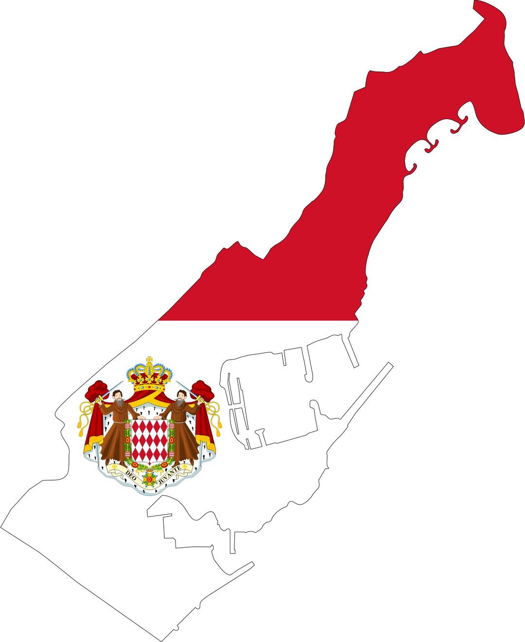 Monaco Map Flag With Coat Of Arms png transparent