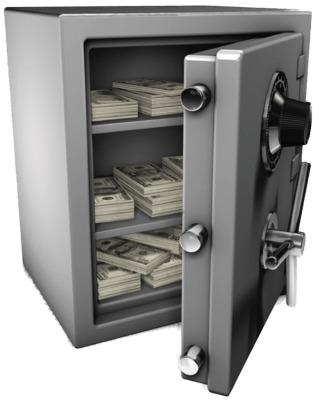 Money Vault With Dollar Bills png transparent