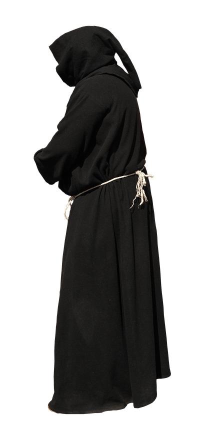 Monk Back View Black Gown png transparent