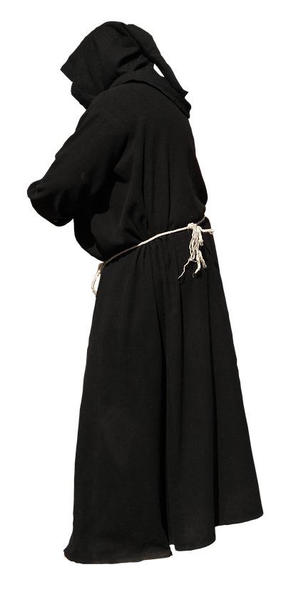 Monk Black Gown Hands Not Visible png transparent