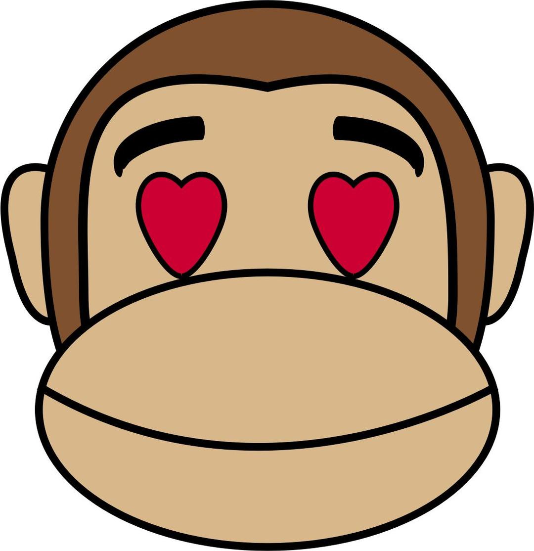 Monkey Emoji - In love png transparent