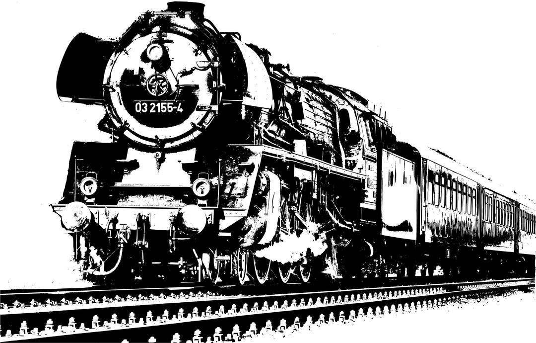 Monochrome Diesel Locomotive 2 png transparent