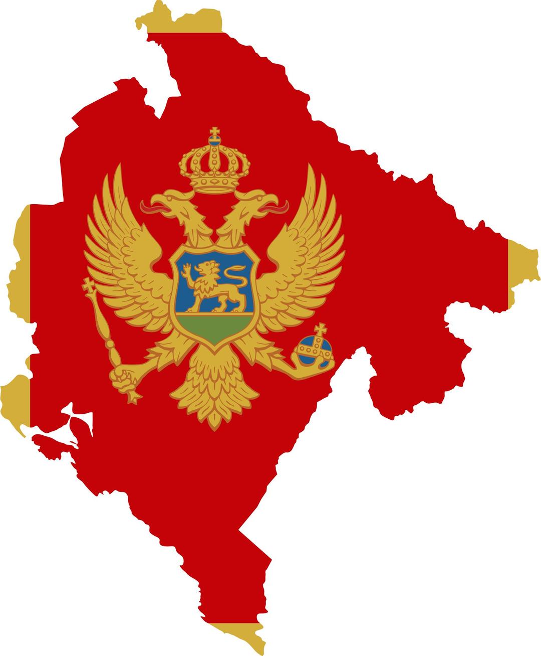 Montenegro Map Flag png transparent