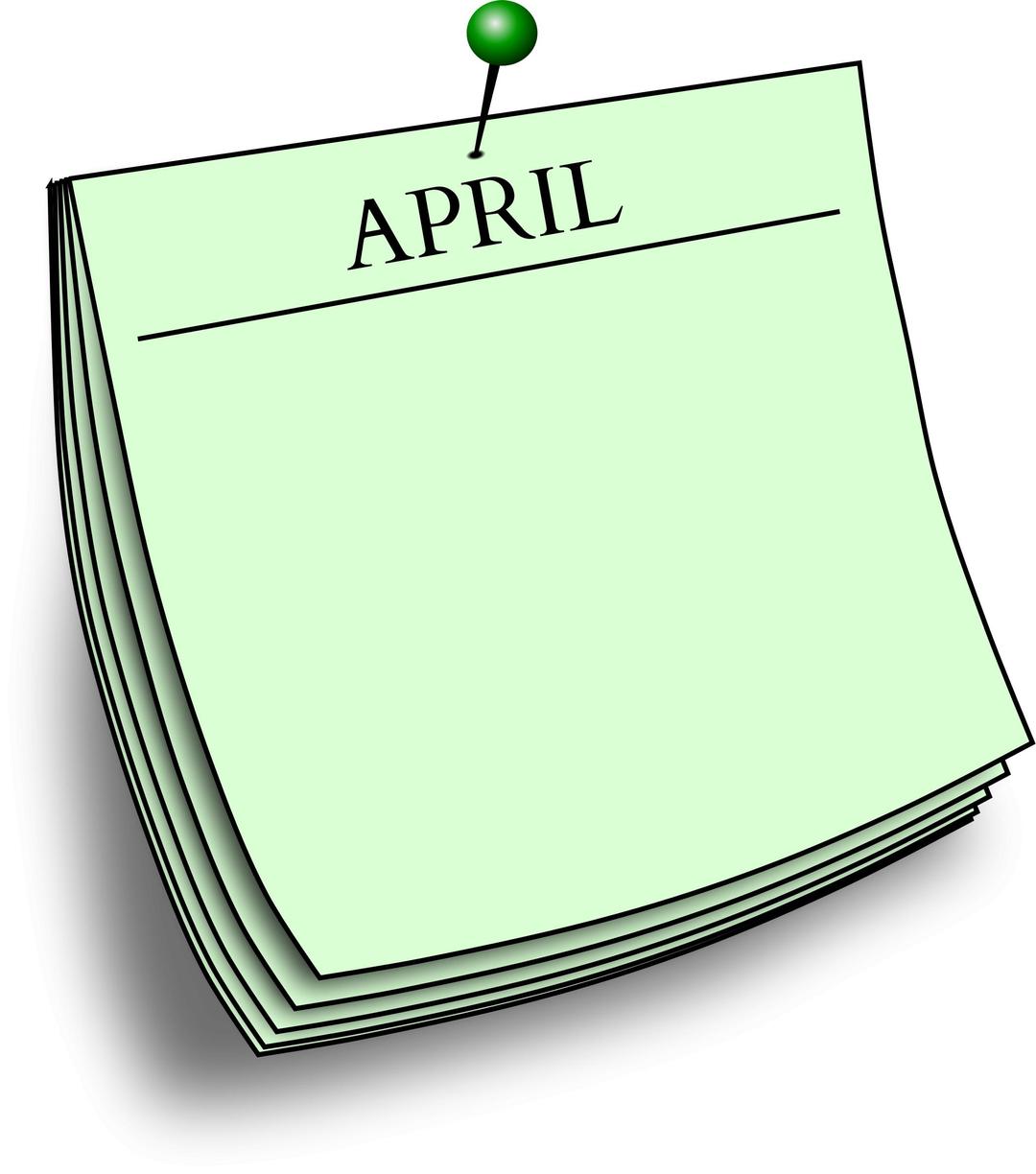 Monthly note - April png transparent