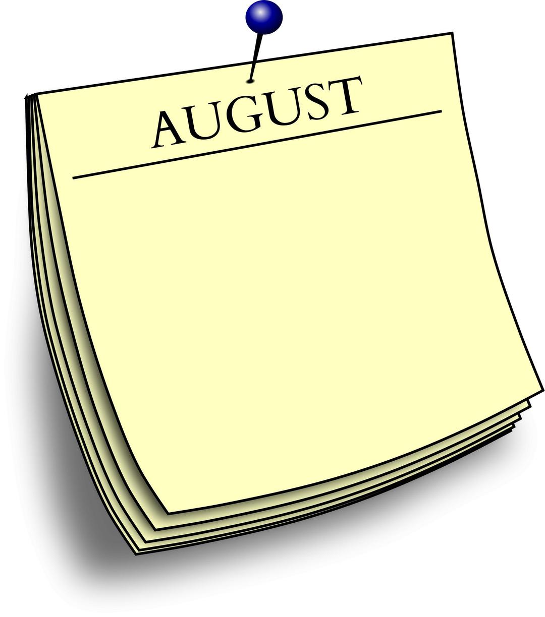 Monthly note - August png transparent