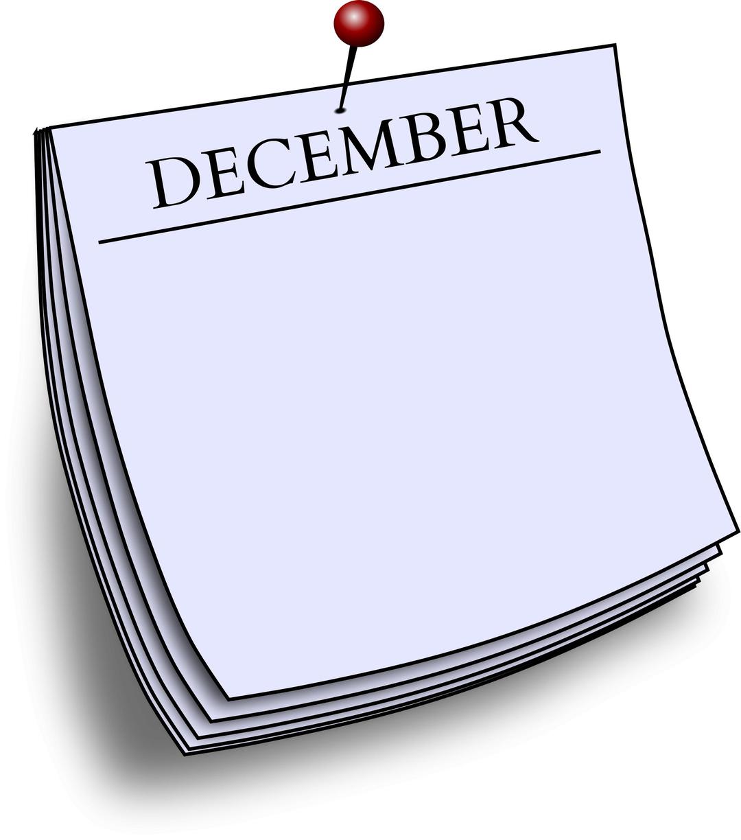 Monthly note - December png transparent