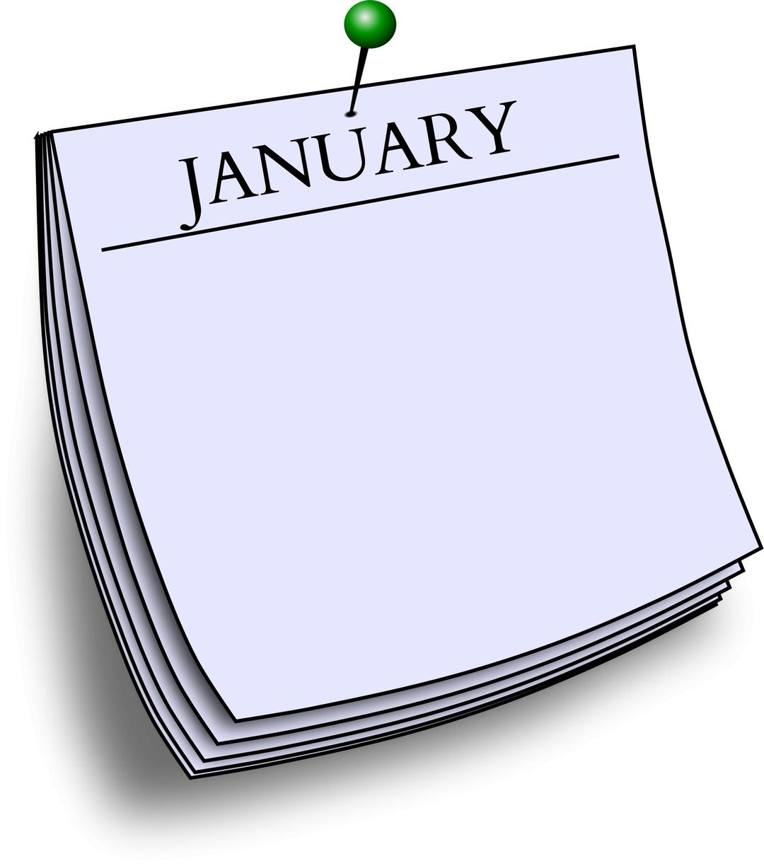 Monthly note - January png transparent