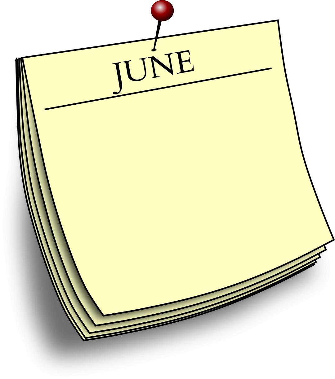 Monthly note - June png transparent